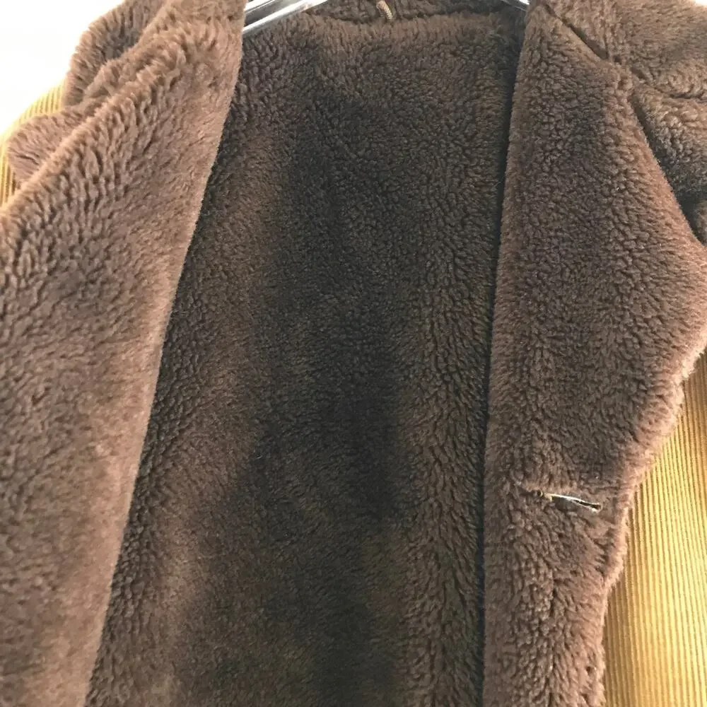 Vintage Corduroy Faux Sherpa Quilted Barn Coat Country Cabin Woodsman Jacket